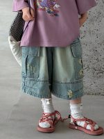 【100-150cm】ショートパンツ デニム ダメージジーンズ ゆったり - 画像 (6)