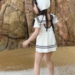 【90-140cm】水着 セーラー かわいい スイムウェア - 画像 (3)
