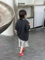 【100-150cm】Tシャツ ショートパンツ 半袖 レトロ ヒョウ柄 プリント - 画像 (5)