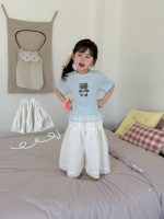 【90-140cm】キュロット 女の子 無地 レース ワイドパンツ - 画像 (2)