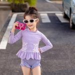 【90-140cm】水着 フリル リボン付き かわいい スイムウェア - 画像 (10)