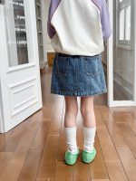 【100-170cm】デニムスカート 女の子 トレンド 合わせやすい - 画像 (4)