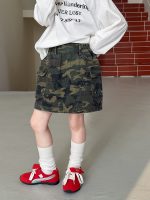 【100-170cm】スカート 女の子 おしゃれ ストリート カモフラー - 画像 (2)