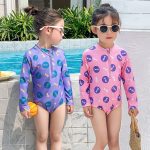 【90-140cm】水着 かわいい ハーフジッパー スイムウェア - 画像 (4)