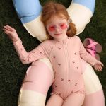 【90-150cm】水着 フロントジップ 長袖 花柄 かわいい - 画像 (8)