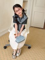 【100-170cm】半袖 Tシャツ 女の子 肩掛け ニット 学園風 ナチュラル - 画像 (6)