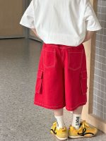 【90-160cm】ショートパンツ 男の子 ワイドレッグ カーゴパンツ - 画像 (4)