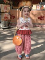 【90-150cm】ベスト 女の子 カートゥーン 落青き フリル