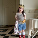 【80-130cm】ショートパンツ 女の子 ストライプ カジュアル - 画像 (3)