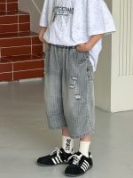 【90-160cm】ショートパンツ 男の子 ストライプ ジーンズ - 画像 (6)