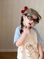 【90-150cm】半袖Ｔシャツ 女の子 イヌ ラグラン カジュアル