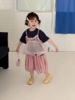 【90-140cm】トップスorキャミソールorパンツ 女の子 チェック柄 カートゥーン - 画像 (4)
