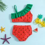 【80-130cm】水着 フルーツ柄フリル かわいい スイムウェア - 画像 (2)