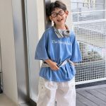 【90-160cm】半袖Ｔシャツ 男の子 ウォッシュド 英字