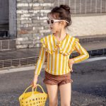 【90-140cm】水着 ストライプ フリル おしゃれ - 画像 (9)