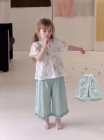 【90-140cm】パンツ 女の子 無地 フリル ストレートパンツ