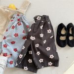 【80-130cm】パンツ 女の子 フラワー ワイドレッグ おしゃれ - 画像 (6)