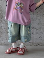 【100-150cm】ショートパンツ デニム ダメージジーンズ ゆったり - 画像 (5)