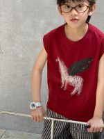 【100-160cm】ノースリーブTシャツ 夏 キッズ ペガサスプリント デイリーカジュアル