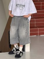 【90-160cm】ショートパンツ 男の子 ストライプ ジーンズ - 画像 (2)