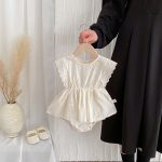 【66-90cm】ロンパース ベビー おしゃれ フリル 花刺繡 - 画像 (15)