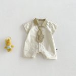 【66-90cm】半袖カバーオール ベビー シンプルコットン