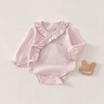 【52-80cm】ロンパース ベビー 蝶結び フリル