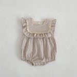 【66-130cm】ロンパース or ワンピース  ベビー 女の子 ストライプ フリル - 画像 (7)