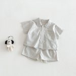 【73-100cm】セットアップ ベビー 男の子 韓国風 シンプル 無地 - 画像 (3)