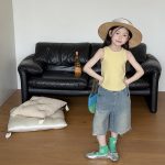 【100-170cm】ベスト 女の子 無地 ベーシック ナチュラル