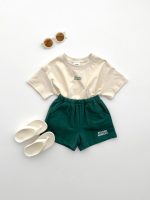 【80-130cm】セットアップ キッズ 半袖 Tシャツ＋ショートパンツ 薄手 男女兼用 シンプル - 画像 (6)