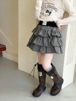 【100-170cm】ミニスカート 女の子 韓国風 ガーリー チェック柄 - 画像 (3)