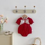 【66-90cm】ロンパース ベビー 可愛い 蝶結び パフスリーブ - 画像 (9)