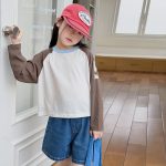 【100-170cm】長袖Ｔシャツ 女の子 配色 カジュアル 合わせやすい - 画像 (4)
