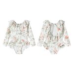 【80-130cm】水着 長袖 UVカット 背中あき かわいい 女の子 スイムウェア - 画像 (11)