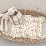 【66-100cm】セットアップ ベビー フリル袖トップス＆レースショートパンツ - 画像 (8)
