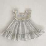 【66-130cm】ロンパース or ワンピース  ベビー 女の子 ストライプ フリル - 画像 (6)