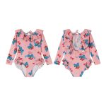 【80-130cm】水着 長袖 UVカット 背中あき かわいい 女の子 スイムウェア - 画像 (16)