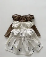【73-120cm】ワンピース ベビー 女の子 パフスリーブ 花柄 - 画像 (7)