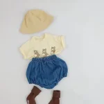 【66-100cm】デニムショートパンツ ベビー 韓国風 シンプル - 画像 (9)