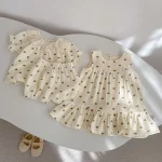 【73-110cm】ロンパース or ワンピース ベビー 女の子 ハート柄 - 画像 (5)