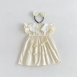 【66-140cm】 ロンパース or ワンピース ベビー フリル袖 リボン付き - 画像 (11)