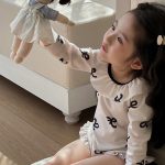 【100-140cm】水着 INS映え 韓国風 フリル リボン柄 - 画像 (9)