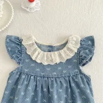 【66-130cm】ロンパース or ワンピース 肩フリル リボン柄 - 画像 (30)