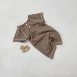 【66-90cm】ロンパース ベビー 半袖 前向き ボタン付き - 画像 (6)