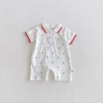 【66-90cm】ロンパース 総柄POLO シンプル ベビー服 - 画像 (3)