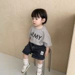 【73-100cm】半袖Tシャツ ベビー 韓国風 英字柄 - 画像 (5)