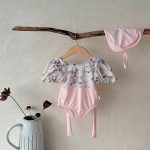 【73-120cm】水着 小花 可愛い スイムウェア＆帽子 - 画像 (6)