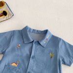 【66-90cm】デニムロンパース 恐竜刺繡 肌に優しい ベビー服 - 画像 (11)