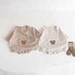 【66-90cm】ロンパース クマ柄 ポケット付き 半袖 ベビー服 - 画像 (7)